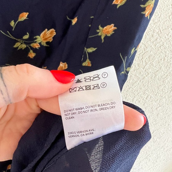 Reformation Floral Midi Dress in Navy and Yellow - Picture 13 of 13